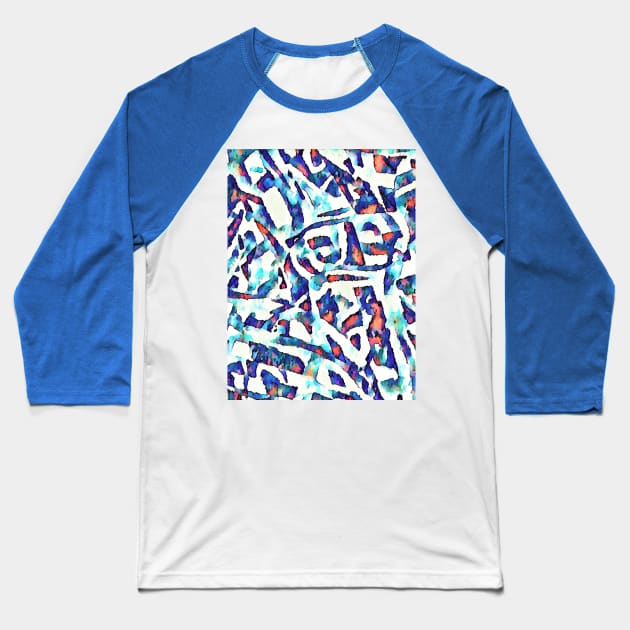 Ripped denim Baseball T-Shirt by BJG Abstract Arts 